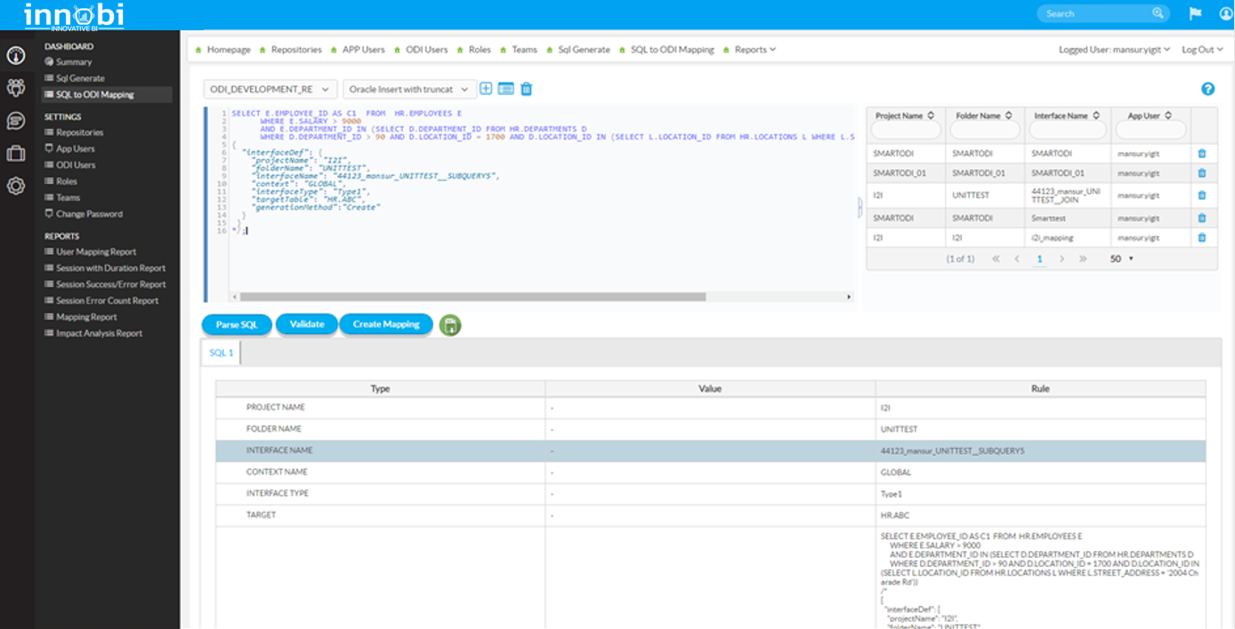SmartODI Main Screen
